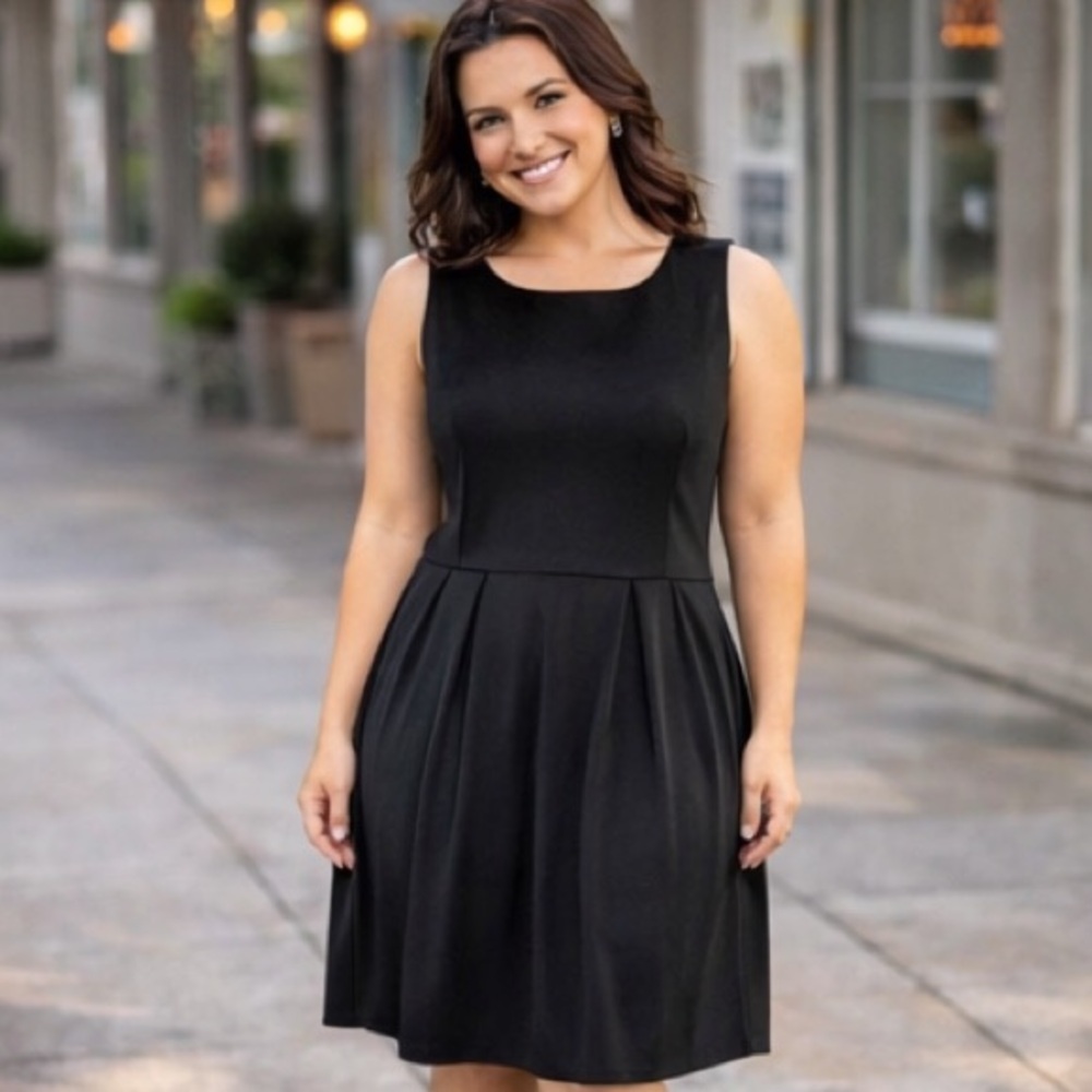 Lyss Loo Women's Black Sleeveless Sheath Dress w/ Pockets Size M